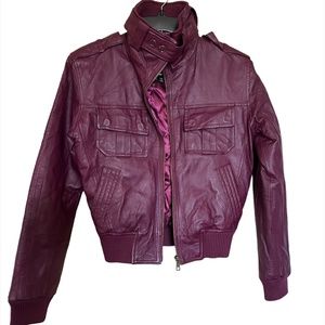 Burgundy Brooklyn Bomber jacket